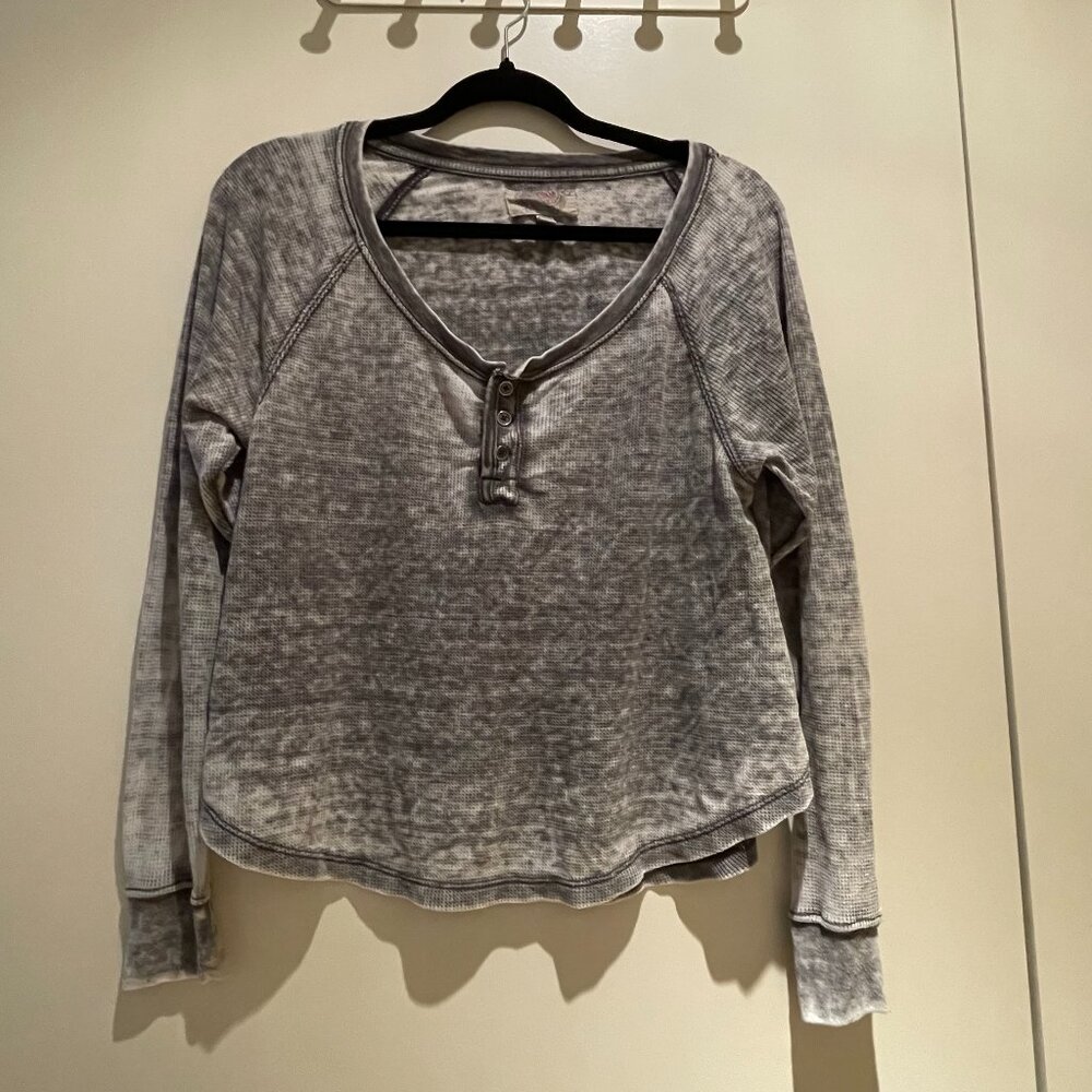 Urban Outfitters Ecote Waffle Knit Long Sleeve Top